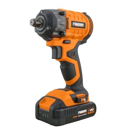 Freeman P12IW Cordless and Brushless 20 Volt 1/2" Impact Wrench with Case P12IW